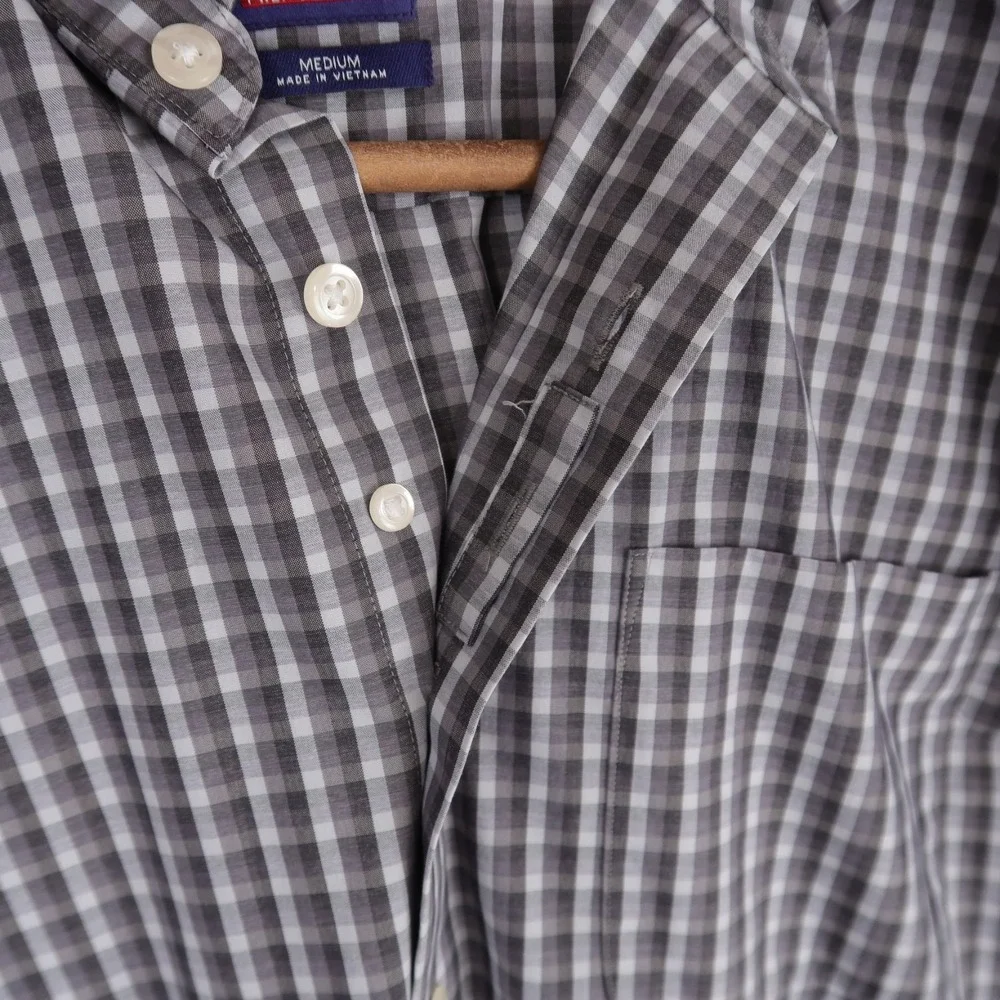 Johnnie-O Leonard Shirt Mens M Gray Check Prep Formance Long Sleeve Button Down - Picture 3 of 10